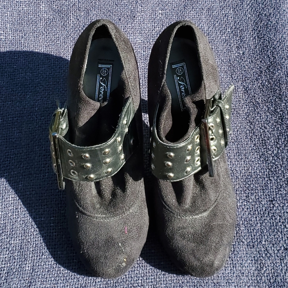 Forever black buckle heel booties 8.5 Cynthia-63 - Picture 5 of 8